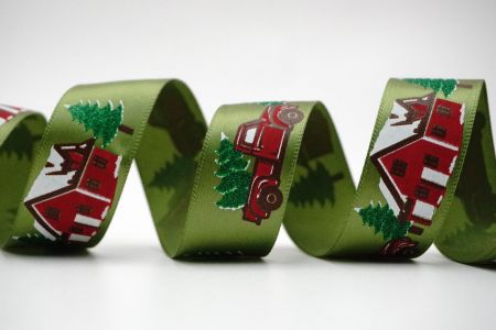 复古圣诞红色卡车缎带 - 复古圣诞红色卡车缎带